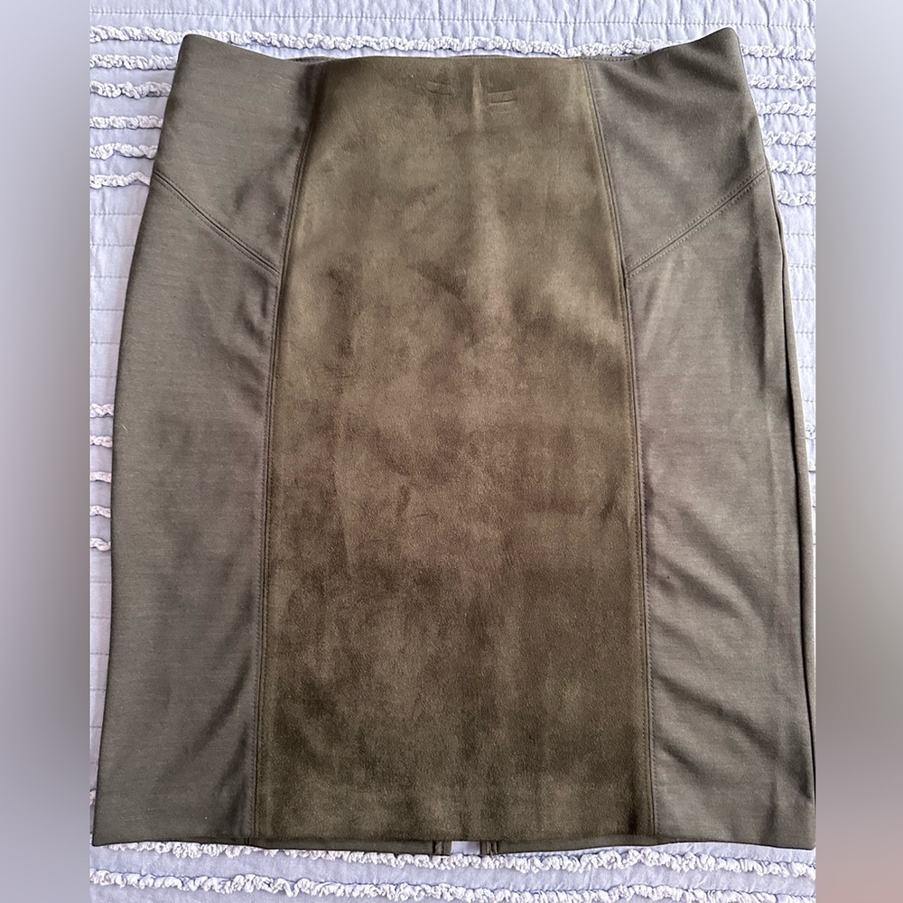 Andrew Mark Olive Green Midi Skirt